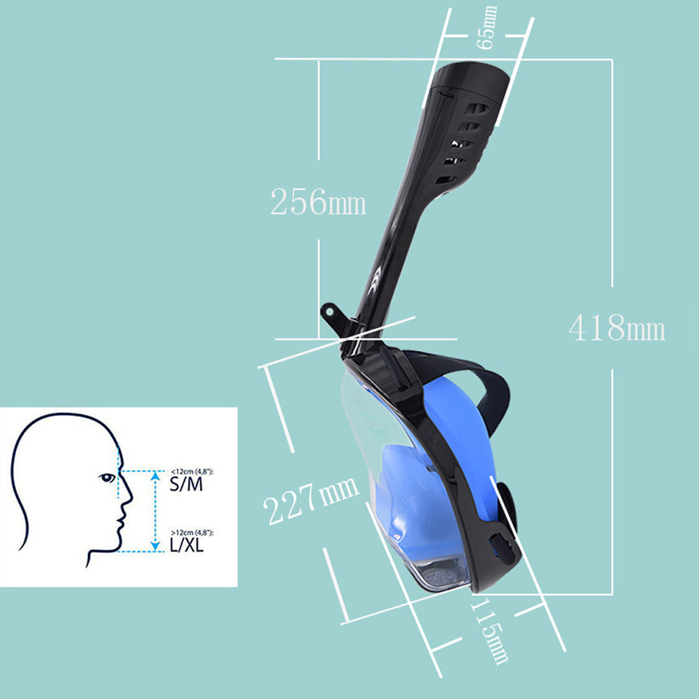 Anti Fog Full Face Snorkeling Mask Silicone Dry Diving Goggles