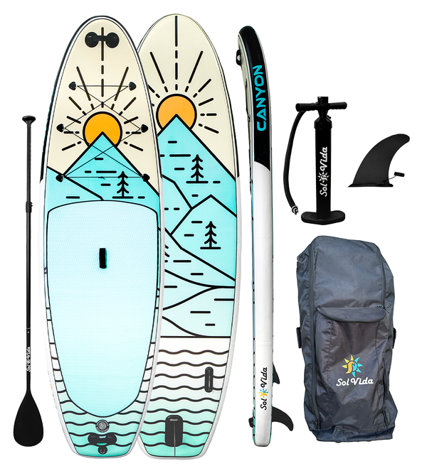 GrandSol Canyon Pack 11'4 Inflatable Paddle Board Paddle Pump Fin