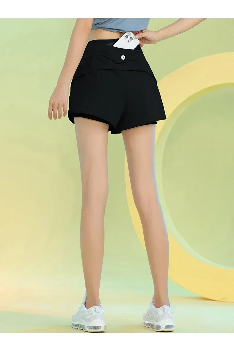 Women’s Yoga Shorts – Lightweight Gym & Running Workout with Pocket