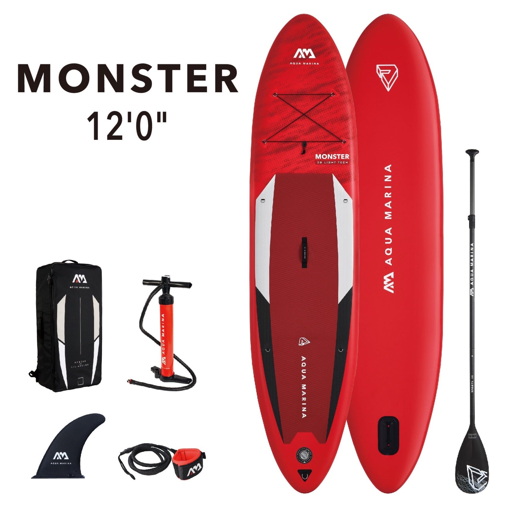 Aqua Marina MONSTER 12'0" Inflatable Paddle Board All-Around SUP