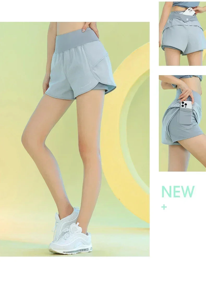 Women’s Yoga Shorts – Lightweight Gym & Running Workout with Pocket