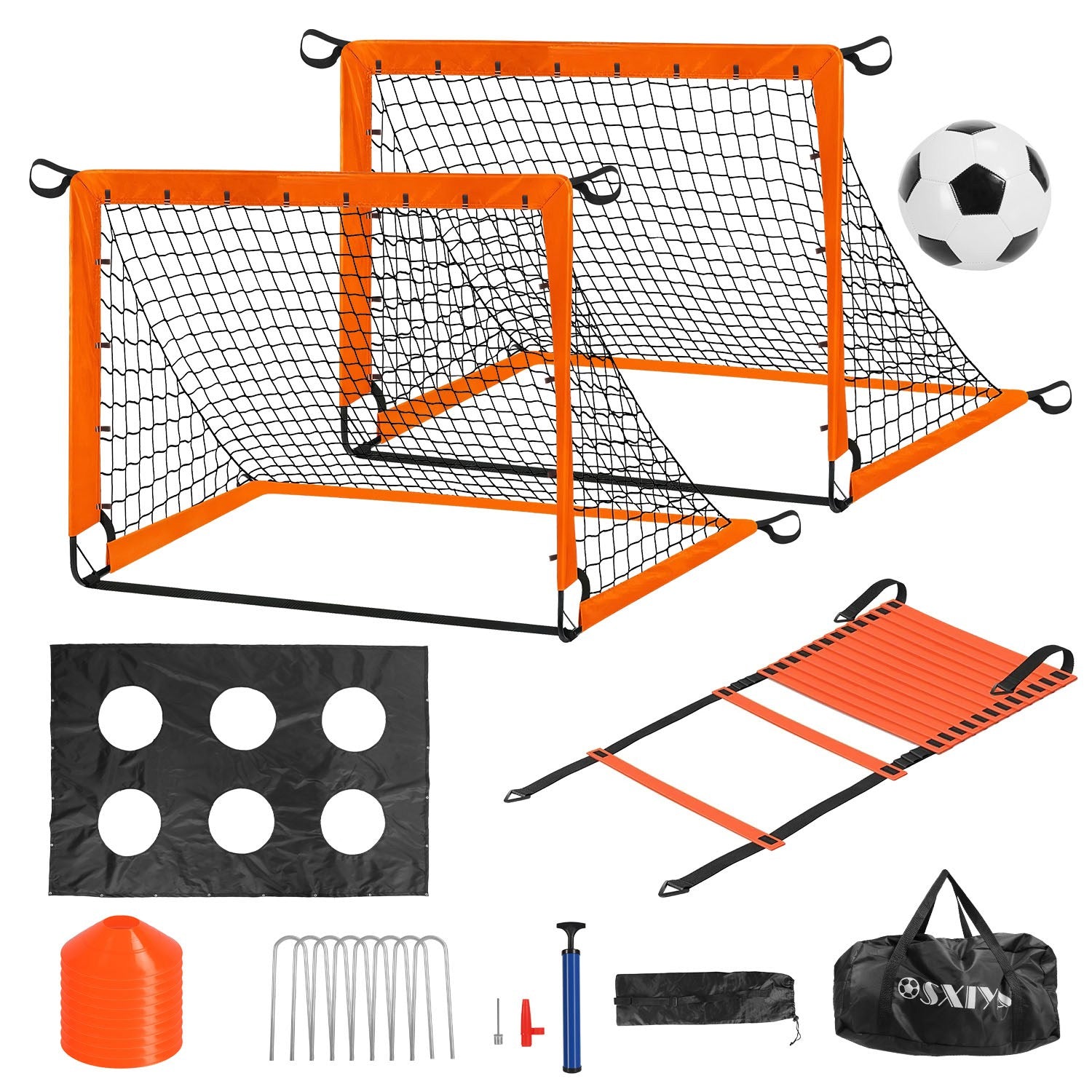 Kids Soccer Goal Set Portable Training Equipment Backyard Starter Kit