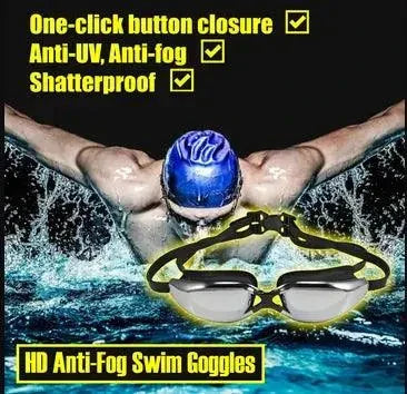 ClearView HD Swim Goggles – Adjustable Straps & Comfort Fit