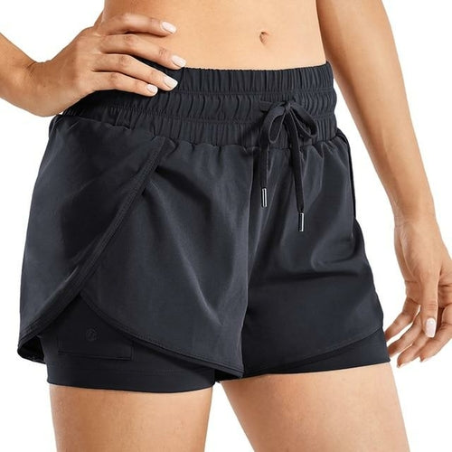 Women’s 2-in-1 Running Shorts – Athletic Sports with Liner