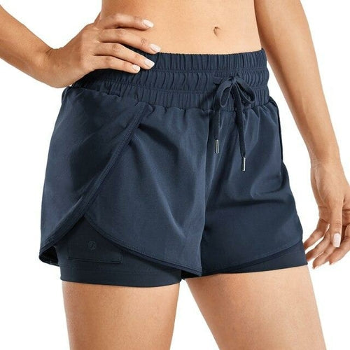 Women’s 2-in-1 Running Shorts – Athletic Sports with Liner