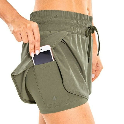 Women’s 2-in-1 Running Shorts – Athletic Sports with Liner