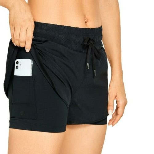 Women’s 2-in-1 Running Shorts – Athletic Sports with Liner