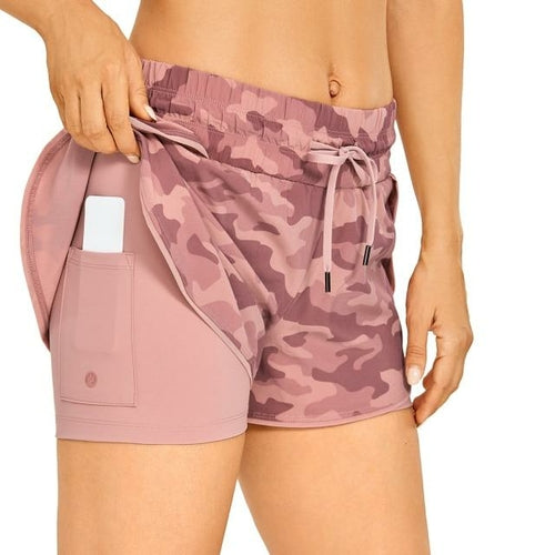 Women’s 2-in-1 Running Shorts – Athletic Sports with Liner
