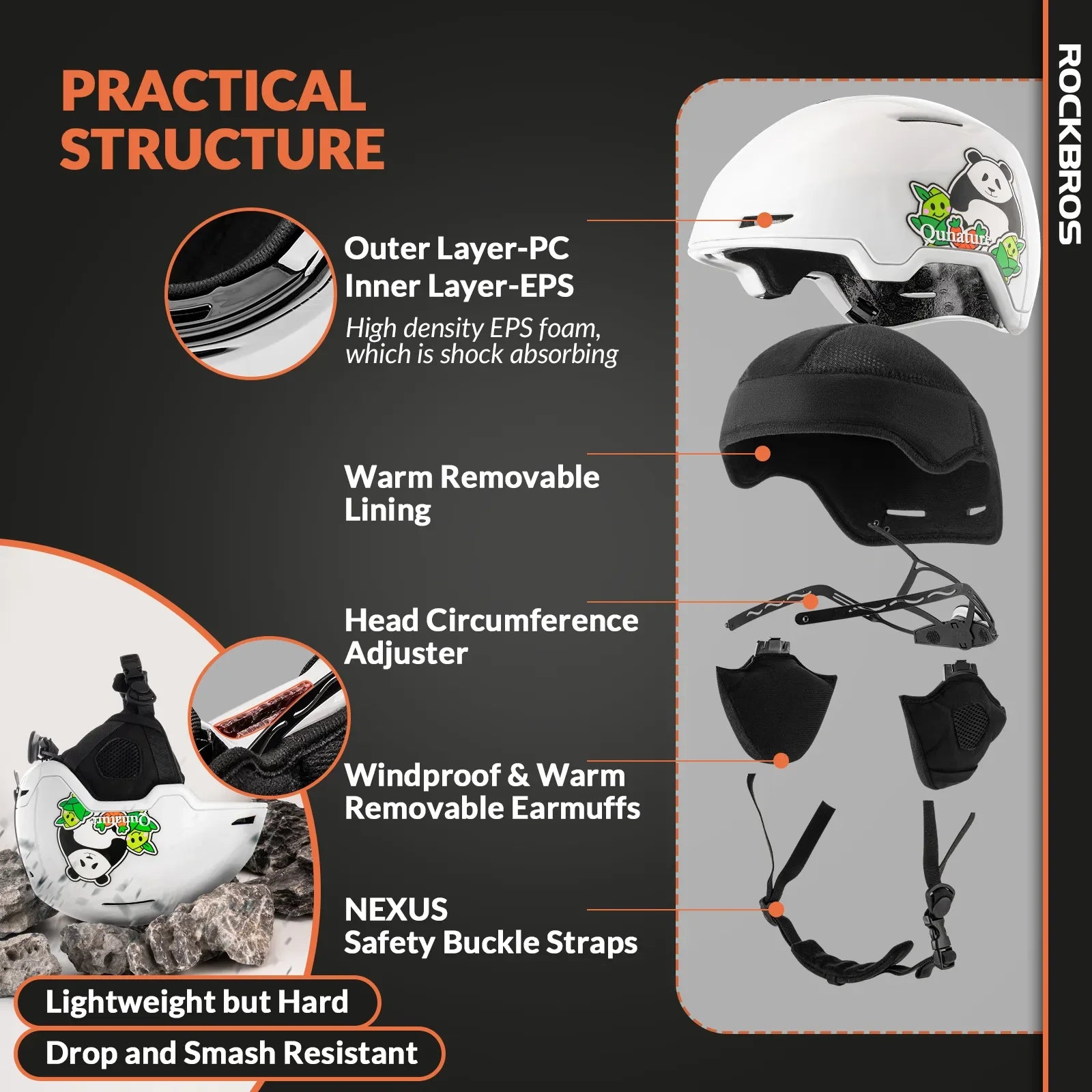 Ski Helmet with Adjustable Ventilation and Detachable Liner for Winter Sports