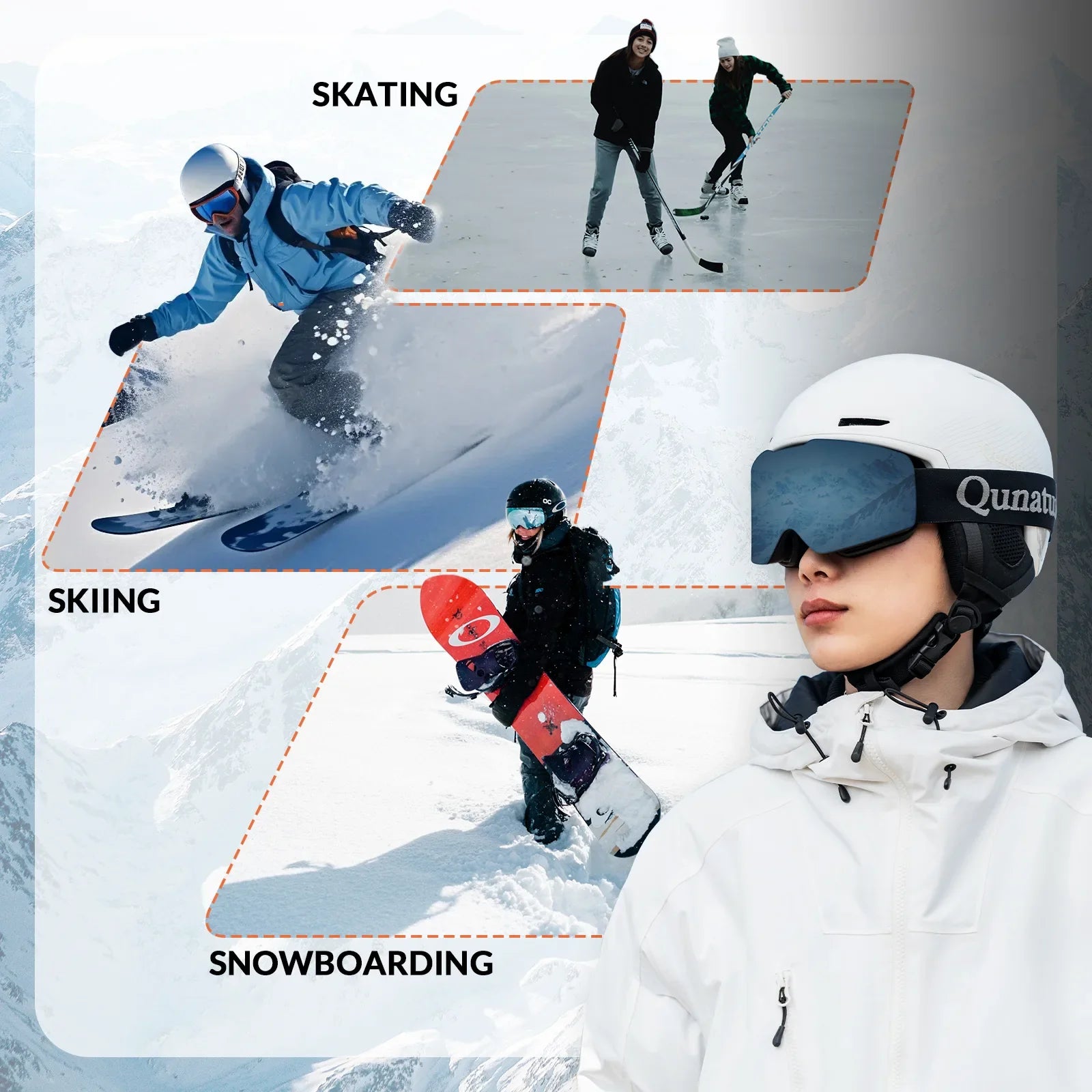 Ski Helmet with Adjustable Ventilation and Detachable Liner for Winter Sports