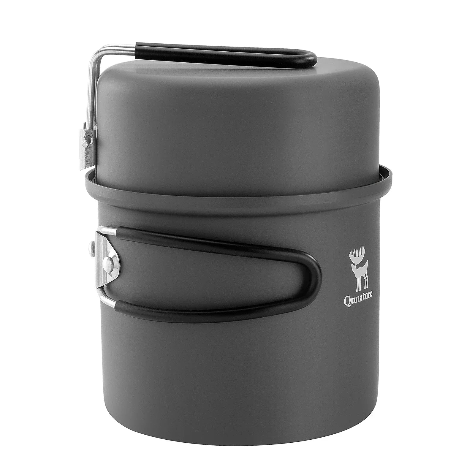 Ultra Light Aluminum Camping Cookware Set Nestable Handle Design