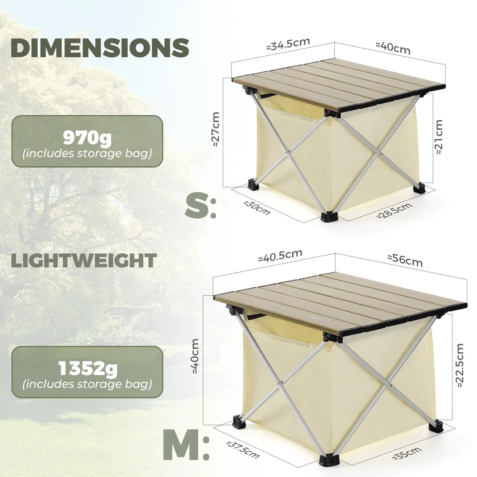 Lightweight Foldable Aluminum Table with Storage Bag