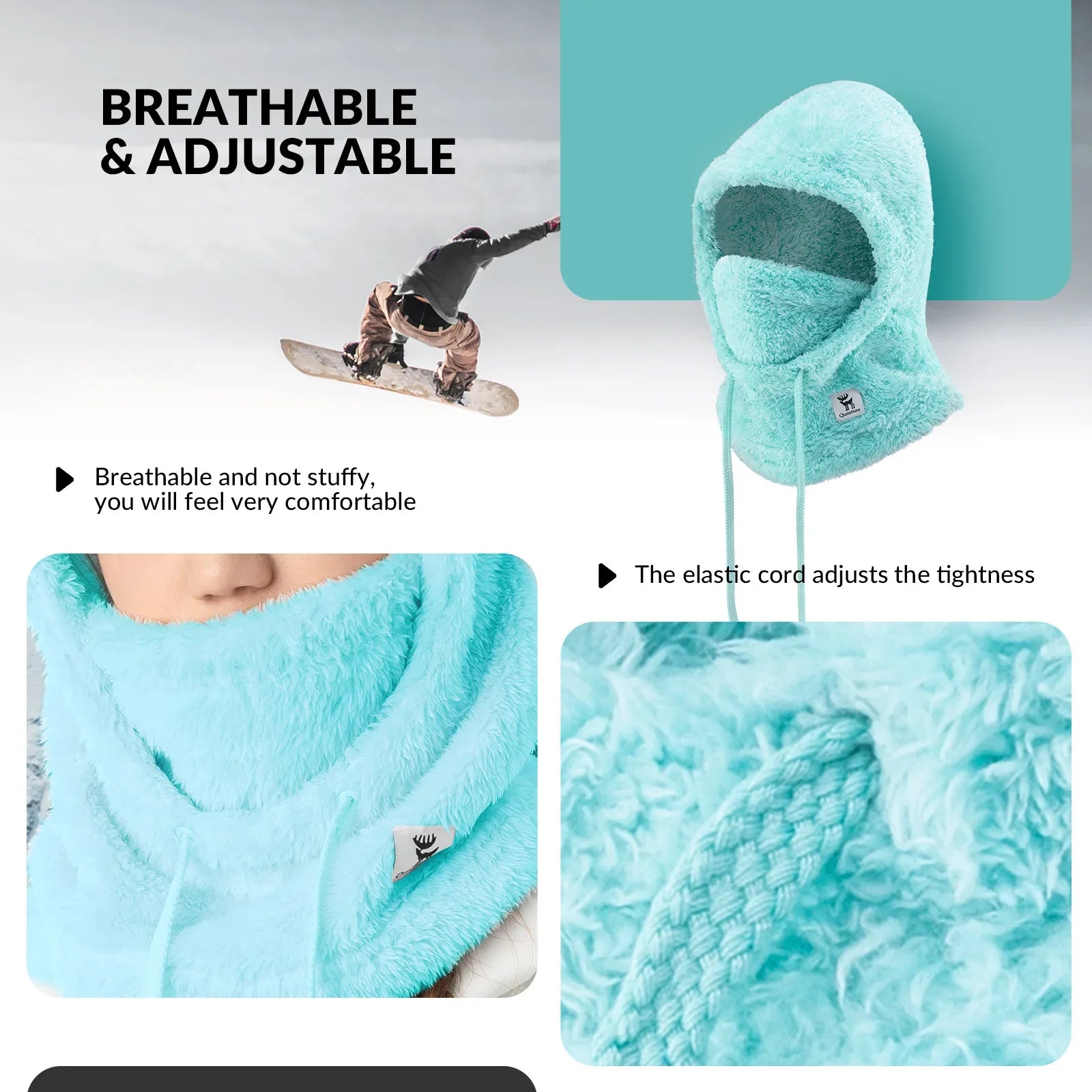 Ski Head Cover Adjustable Ventilation Detachable Liner Winter Sports